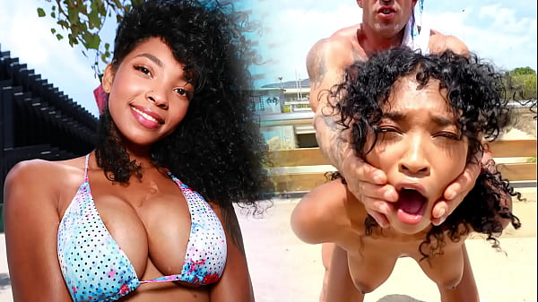 Ebony latina gets fucked outside in the street