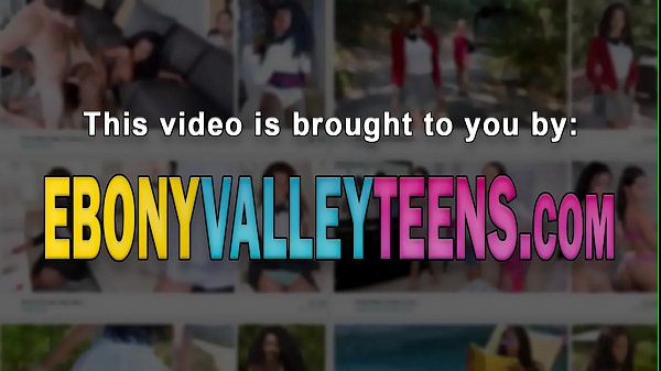 Classy ebony teen gets face jizzed